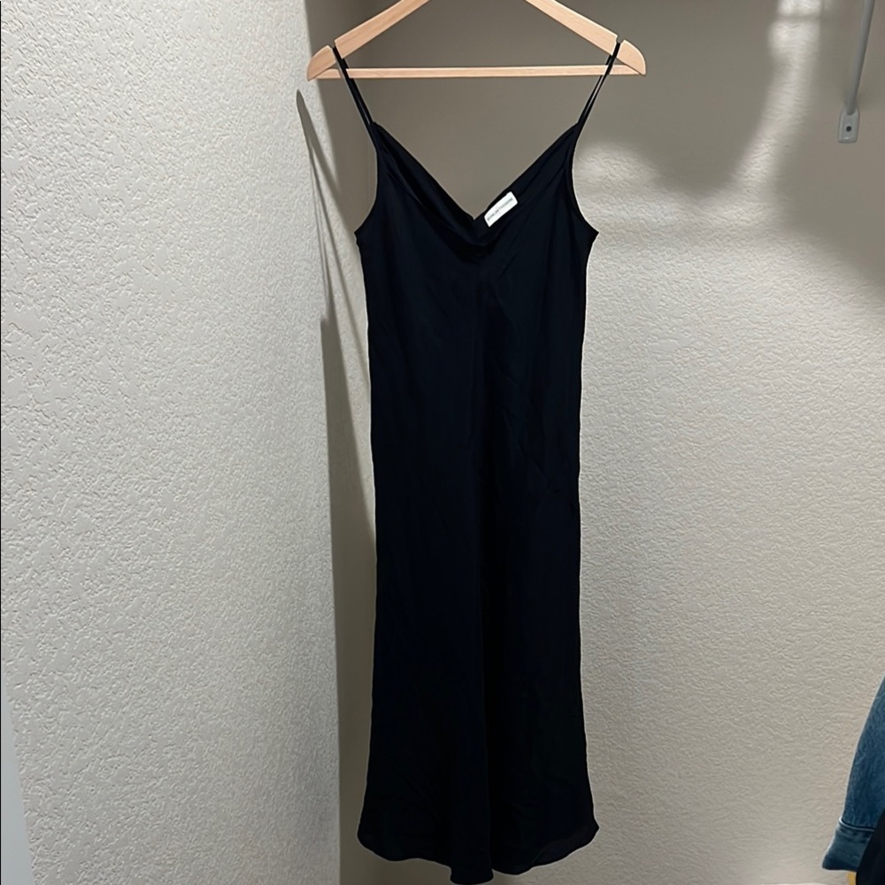 Scanlan Theodore Dark Navy Spaghetti Strap Slip Dress